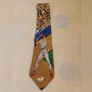 Nicole Miller Baseball Themed  Men's Tie, Dated 1992, Silk